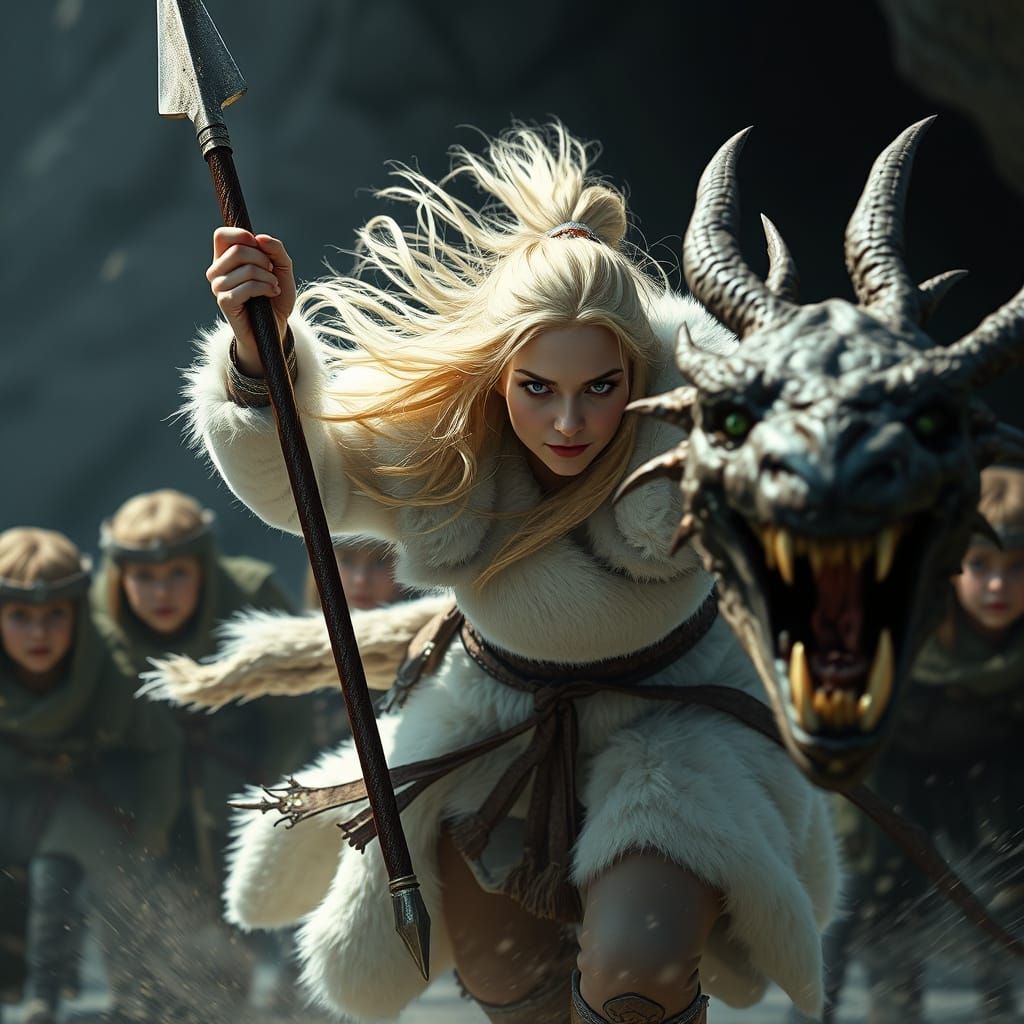 Fierce Priestess Defends Innocent Children from a Dark Demon