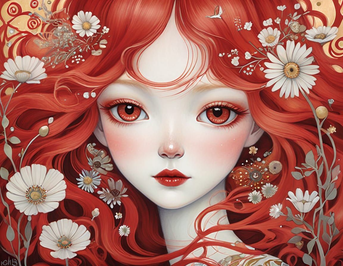 Vibrant Red Wildflowers in Detailed Close-Up