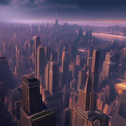 Detailed Matte Painting of New York City