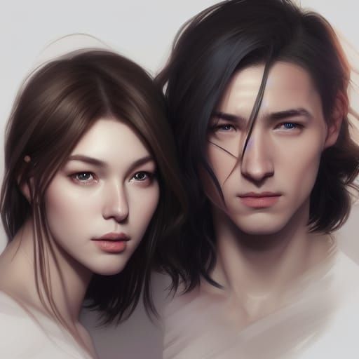 Romantic Couple Portrait with Dynamic Lighting