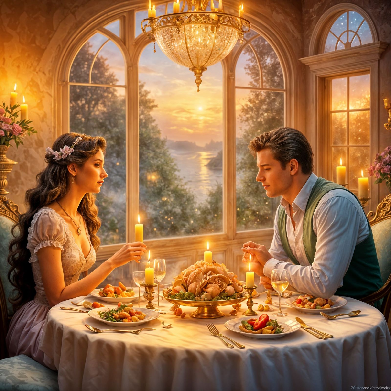 Romantic Candlelit Dinner in Ethereal Style
