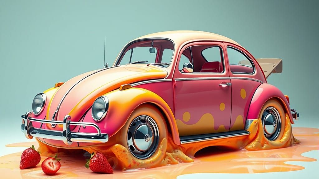 VW Beetle Melts into Whimsical Fruit Smoothie