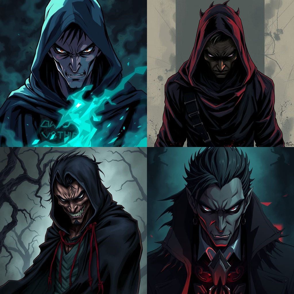 Mysterious Anime Figure in Darkened Background