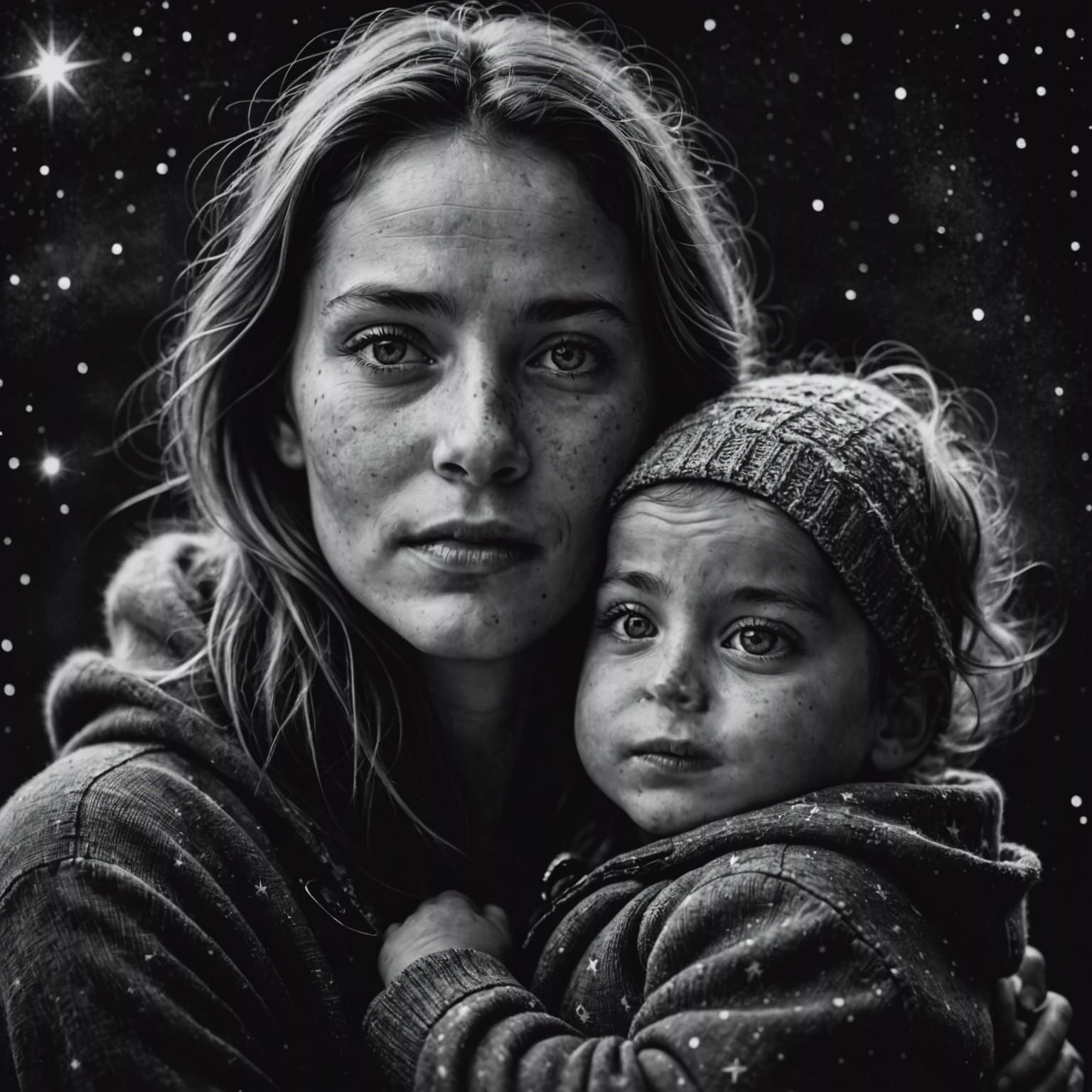 portrait of a young mother holding her baby