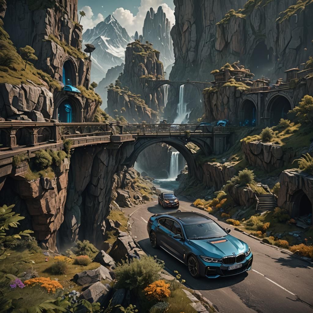 Detailed Matte Painting of BMW in Unreal Engine