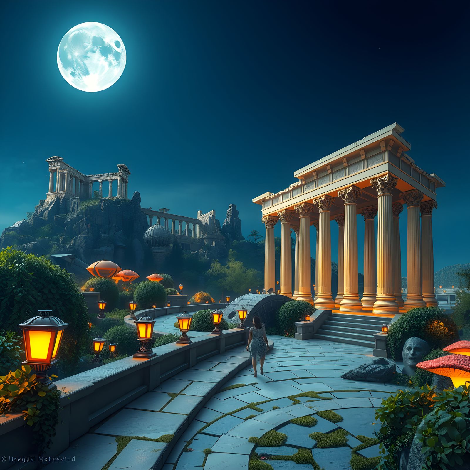 Futuristic Acropolis in Greece: Fantasy Concept Art