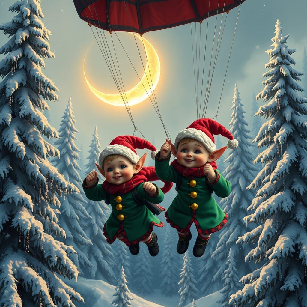 Christmas Elves Secure Santa's Landing Site in Vibrant Winte...