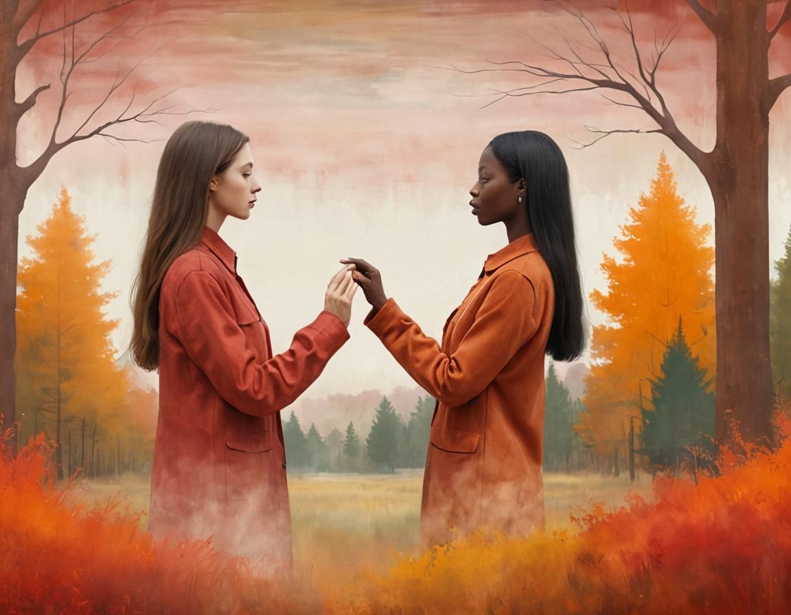 Autumn Forest: Nose to Nose Illustration