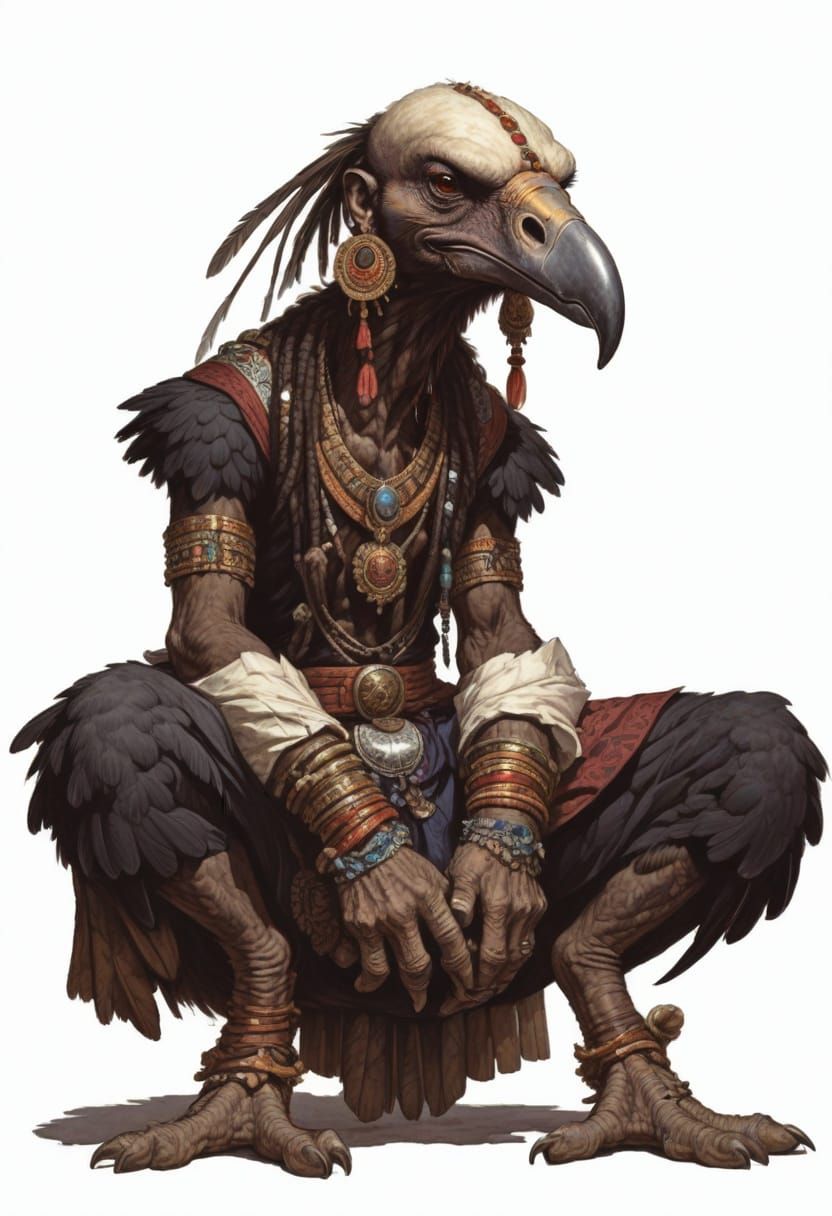 Vulture Sage in Heroic Fantasy Art Style