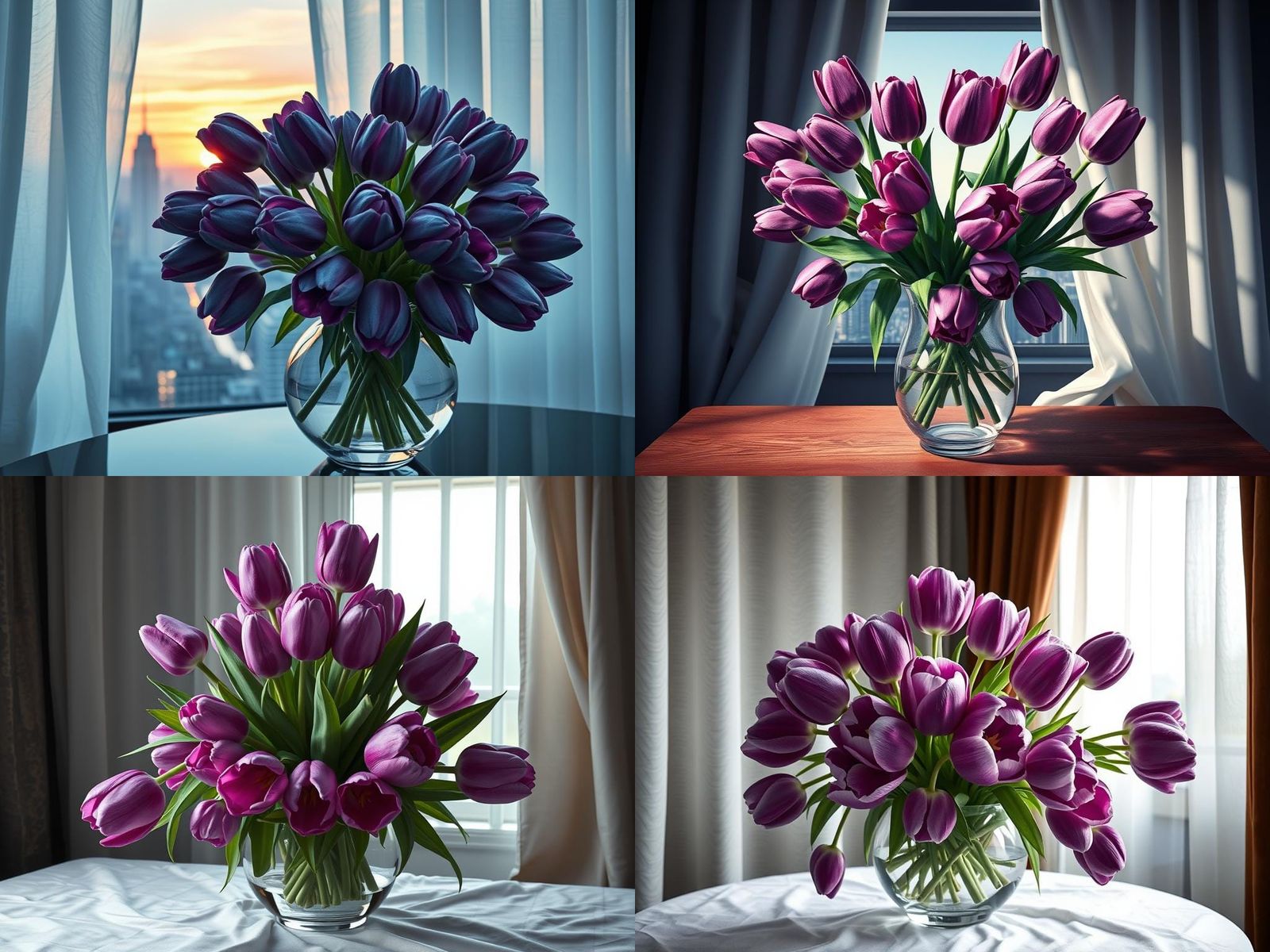 Cubist Floral Arrangement in Digital Art Style