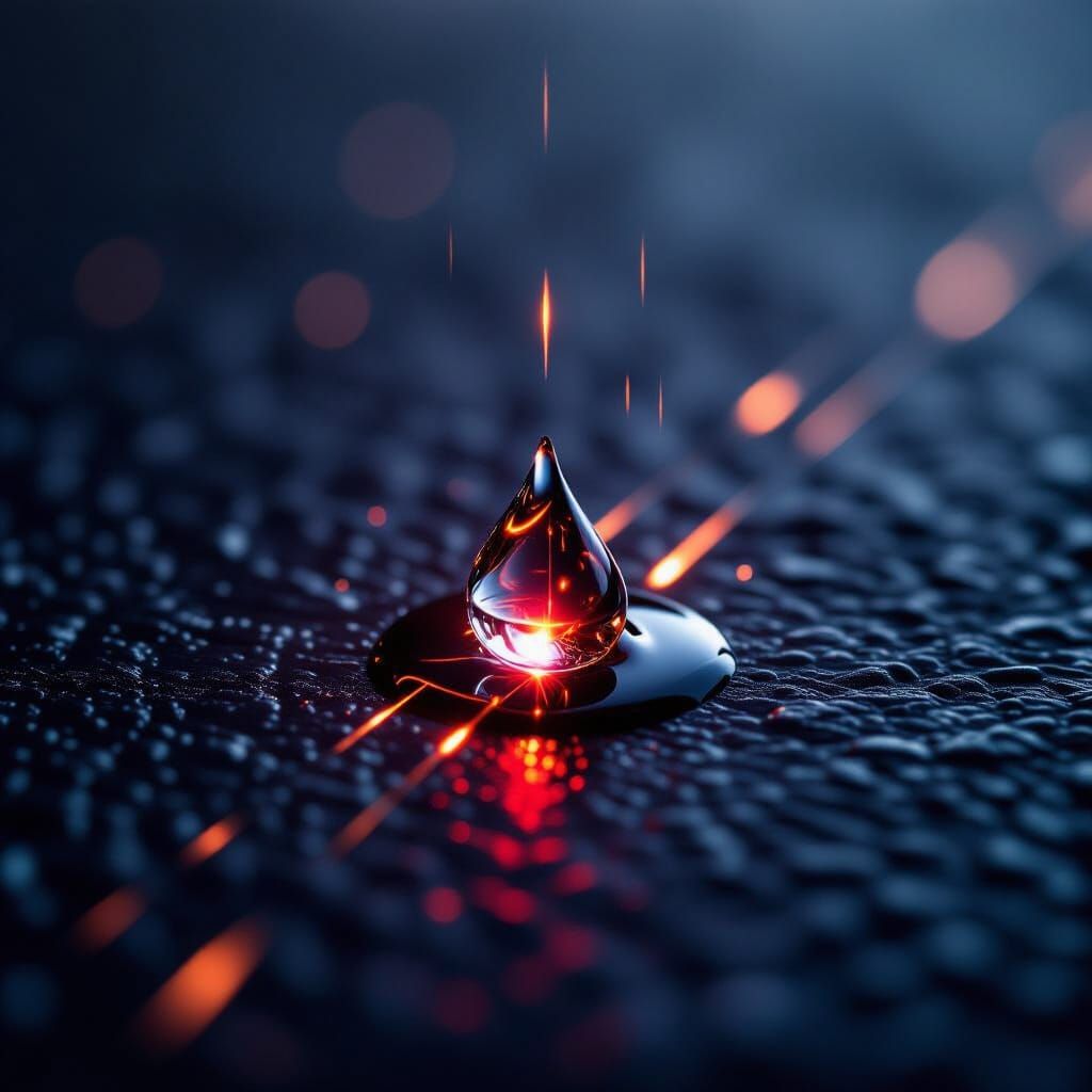 Crimson Tear Falling: Macro Photography of Sorrow