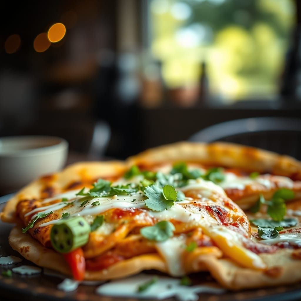 Savory Street Food Pancakes in Vibrant Bokeh Lighting