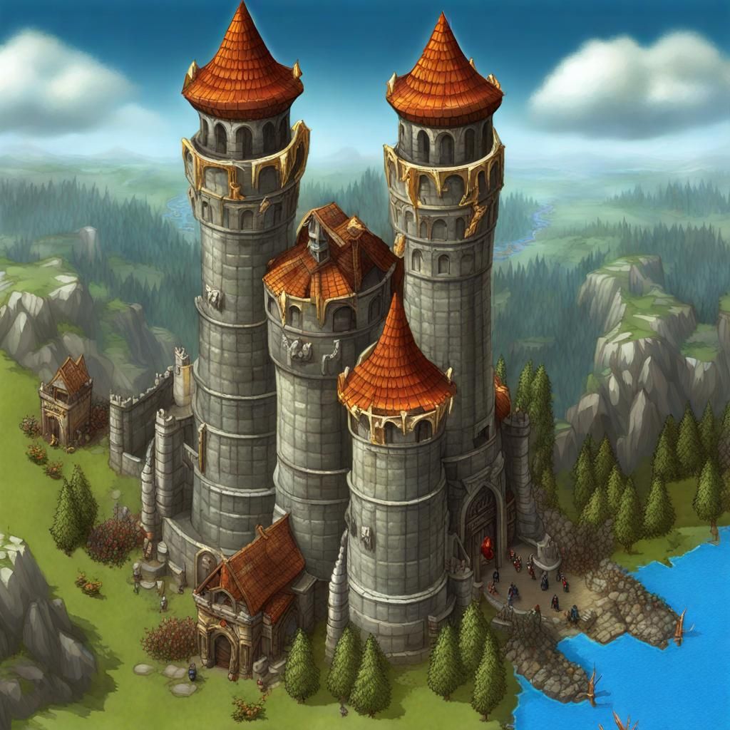 Medieval Tower in the Spirit of Heroes of Might and Magic 3