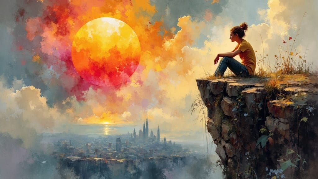 Sunset Cityscape as Neo-Gothic Dreamscape