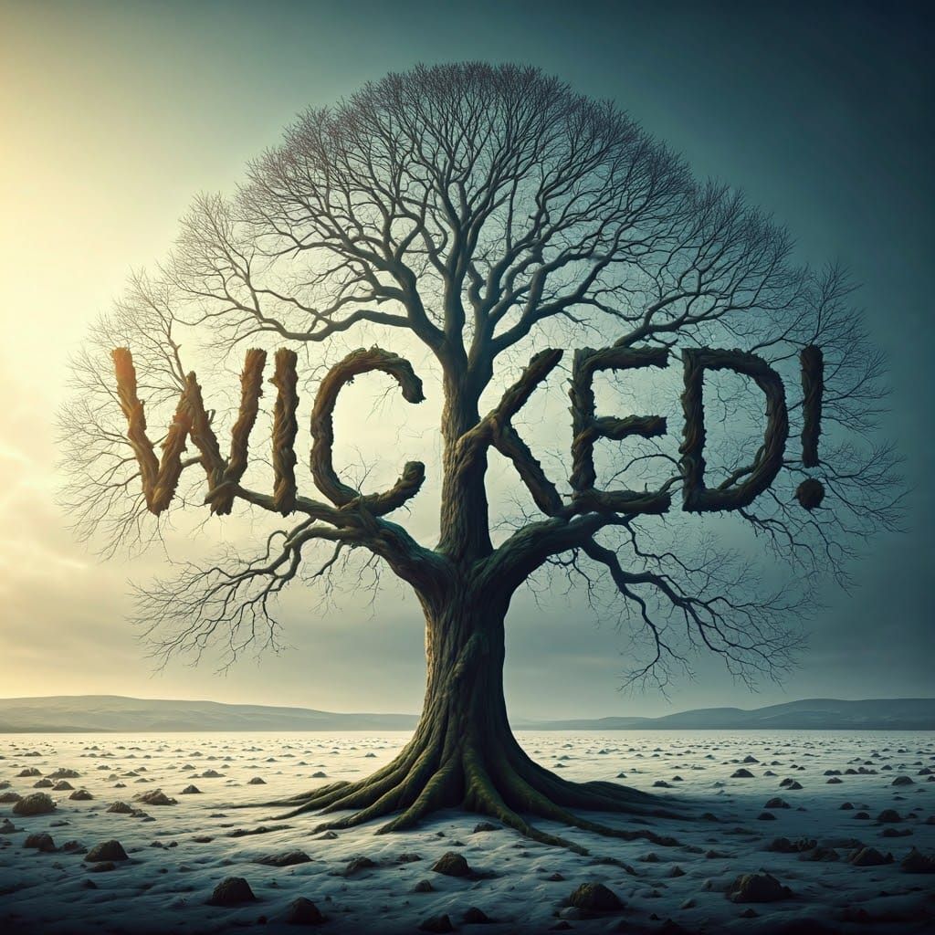 Ancient Oak Tree Spells Out 'Wicked' in Gothic Script