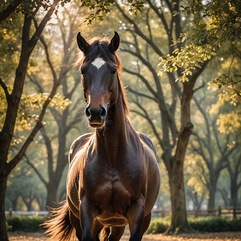 Equine Portrait: Horse Rearing in Natural Light