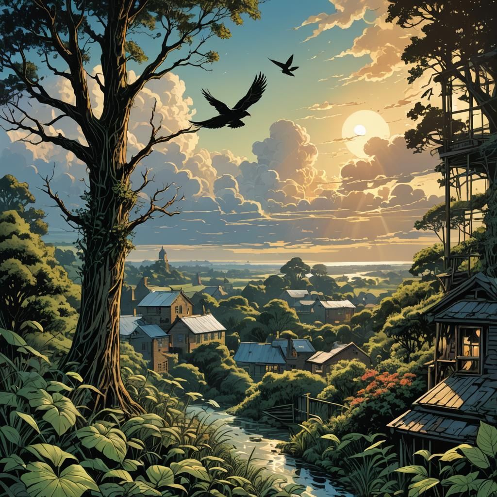 Refreshing Morning Shower: Comic Book Art