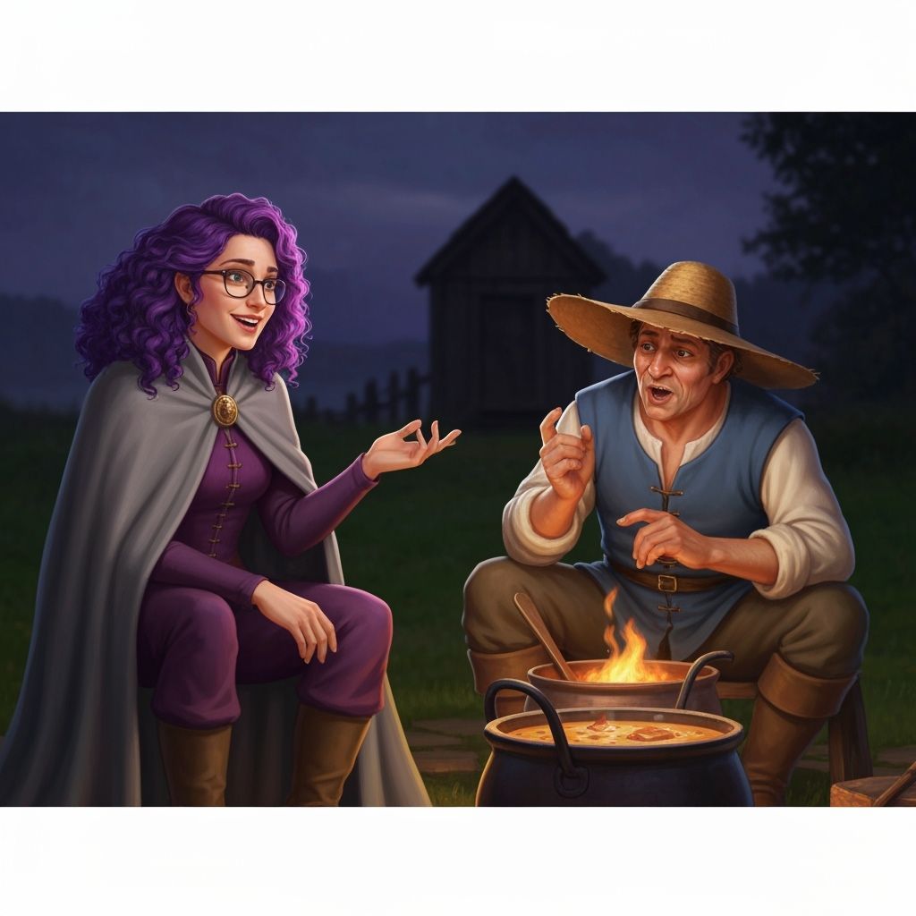 Medieval Roadside Campfire Scene