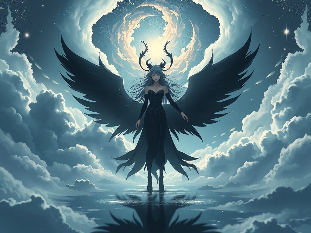 Akroma's Shadowy Duality Revealed in Cosmic Realms