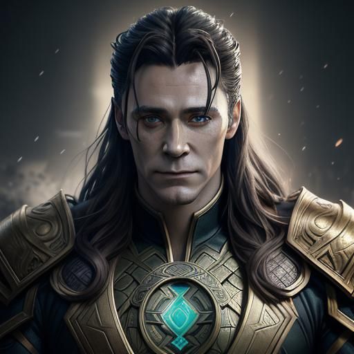 Loki: Norse God Portrait in Hyperdetailed Style