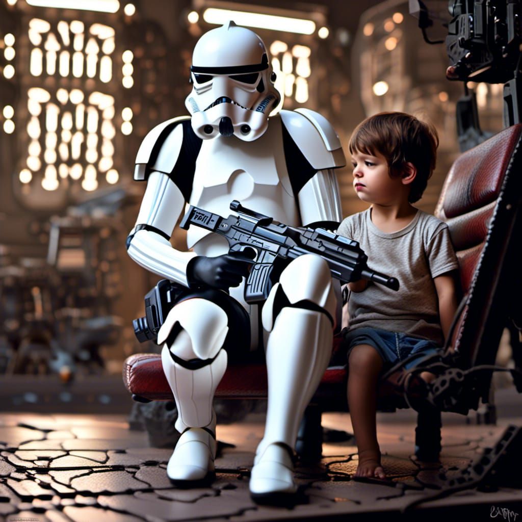 Stormtrooper Father's Day Off: A Sci-Fi Scene