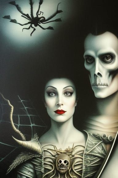 Spider Captain Pirate Ship in Dark Fantasy Style