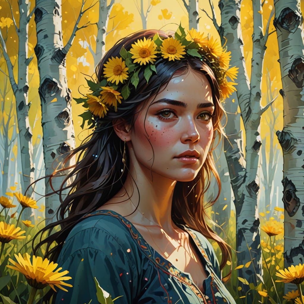 Ethereal Russian Beauty in Whimsical Watercolor