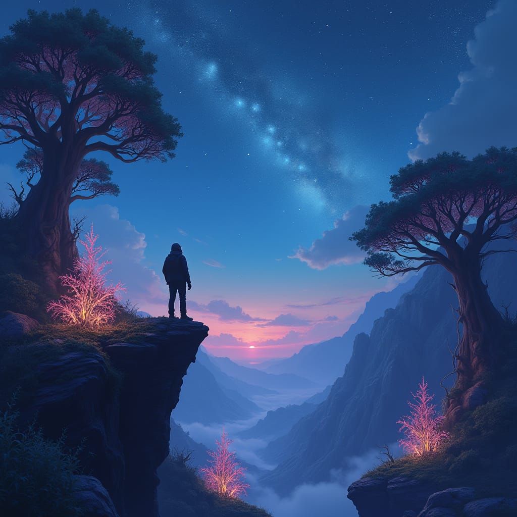 Lost in Cosmic Wonder: A Starry Night Contemplation