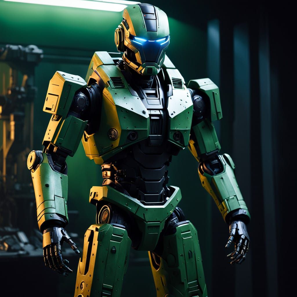 Cybernetic Warrior Suit in Camouflage Gear