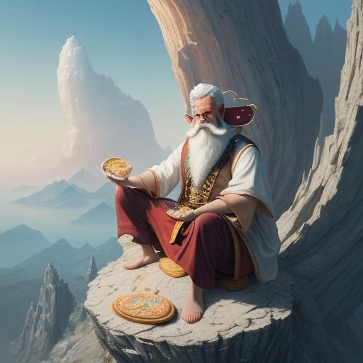 Meditating Man on Ritz Cracker Mountain