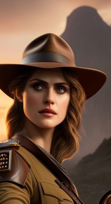 Female Indiana Jones: Hyperrealistic Digital Art