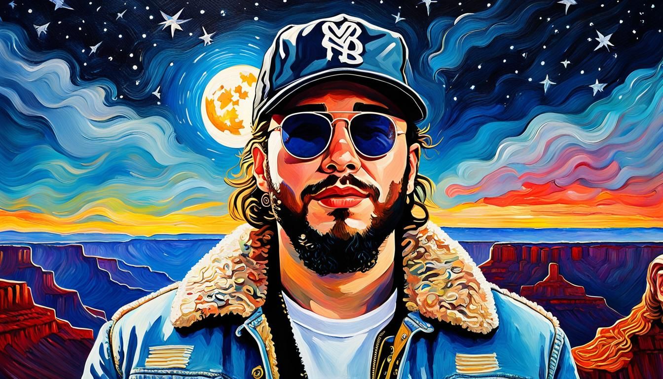 Post Malone in Rembrandt Style at Grand Canyon