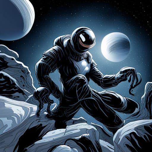 Astronaut finds a symbiote on the moon