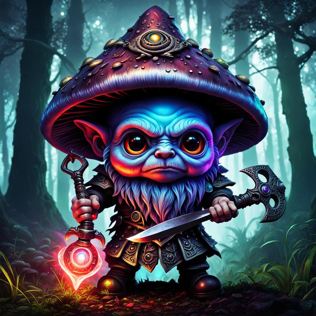 Evil Mushroom Gnome Warrior with Shears