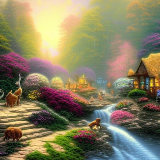 Ethereal Fantasy Animals in Hyperdetailed Mist