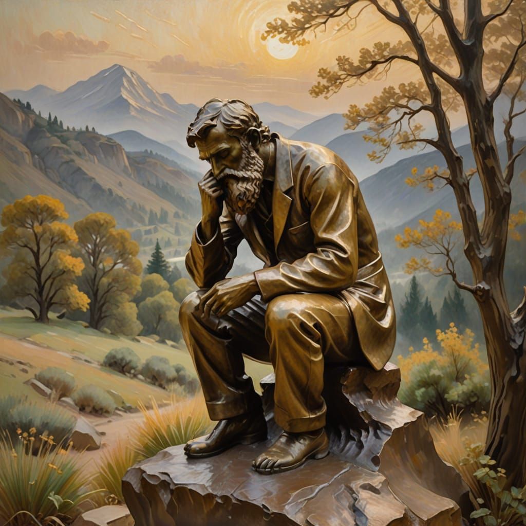 Rodin's Serene Landscape in Impressionist Style