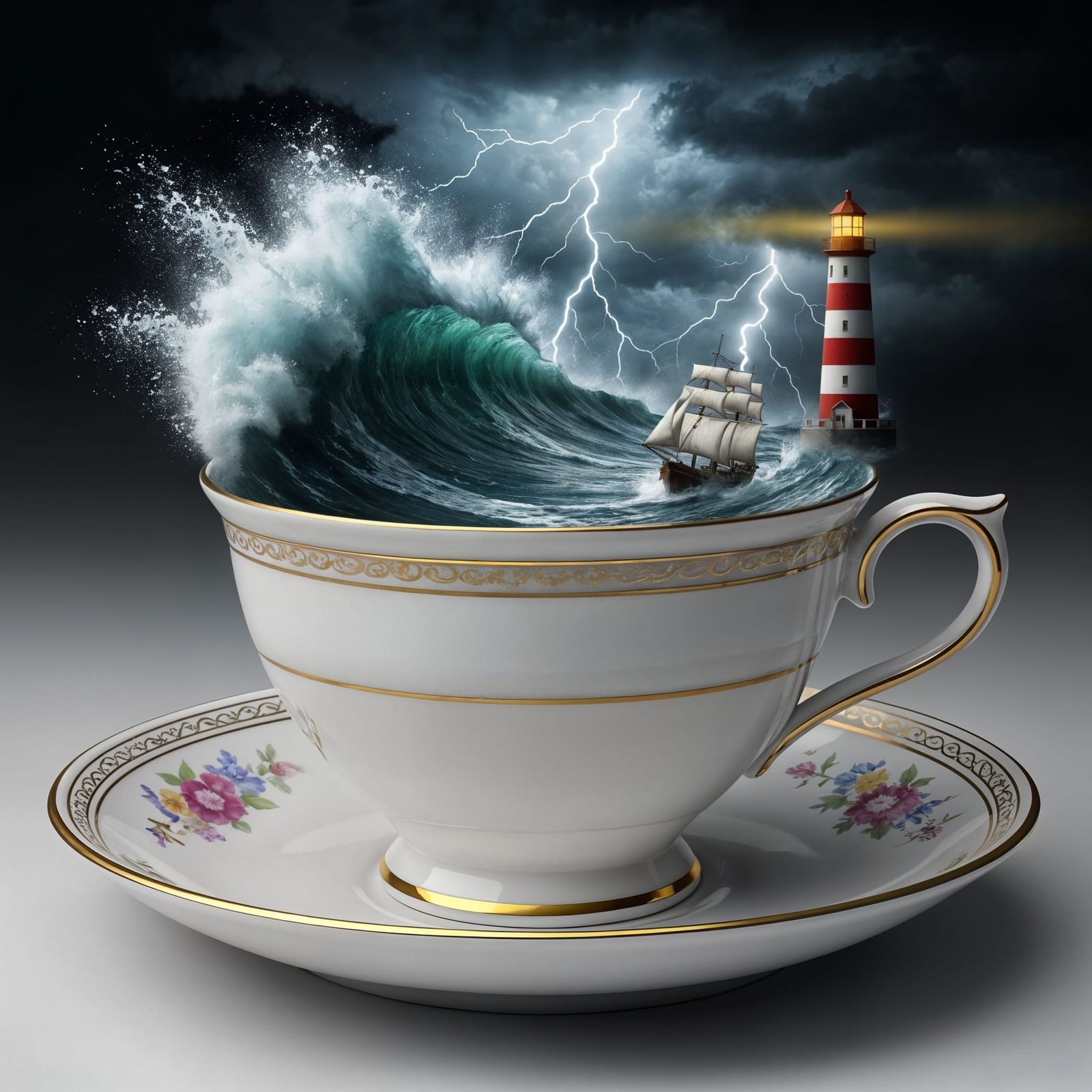 Ocean Storm Rages Inside Pristine Teacup
