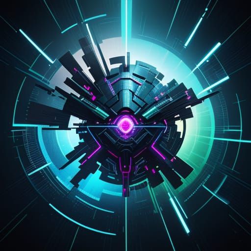 Digital Anomaly Shatters into Fractured, Glowing Segments