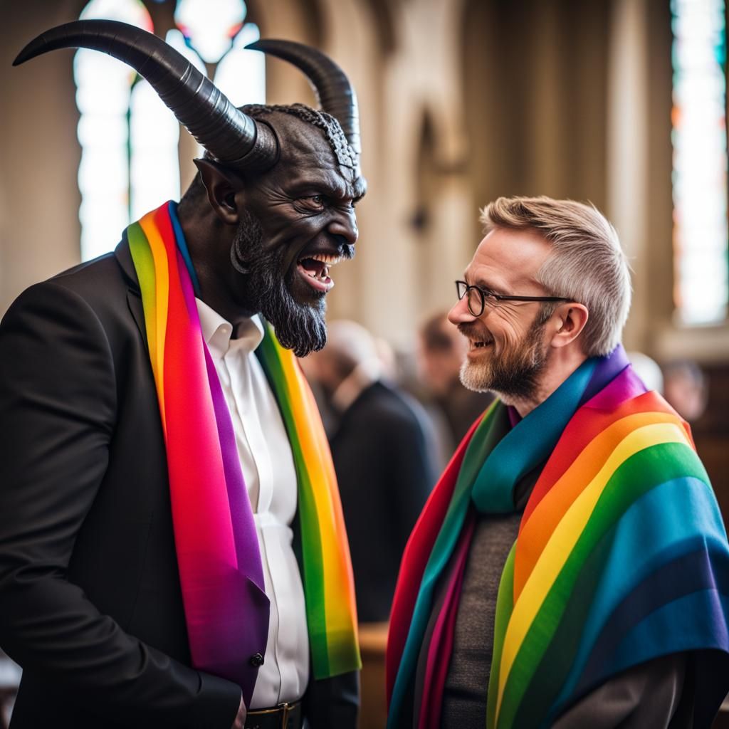 Vile Horned Demon Talks to Modern Vicar