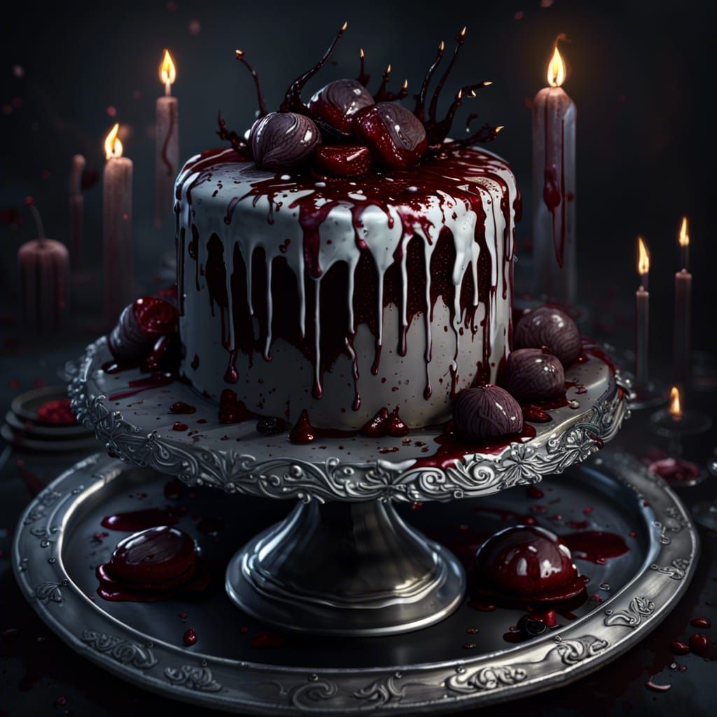 Gothic Anti-Birthday Cakes in Dark Fantasy Style