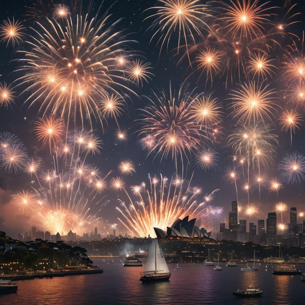 Spectacular Sydney Harbor Fireworks Display