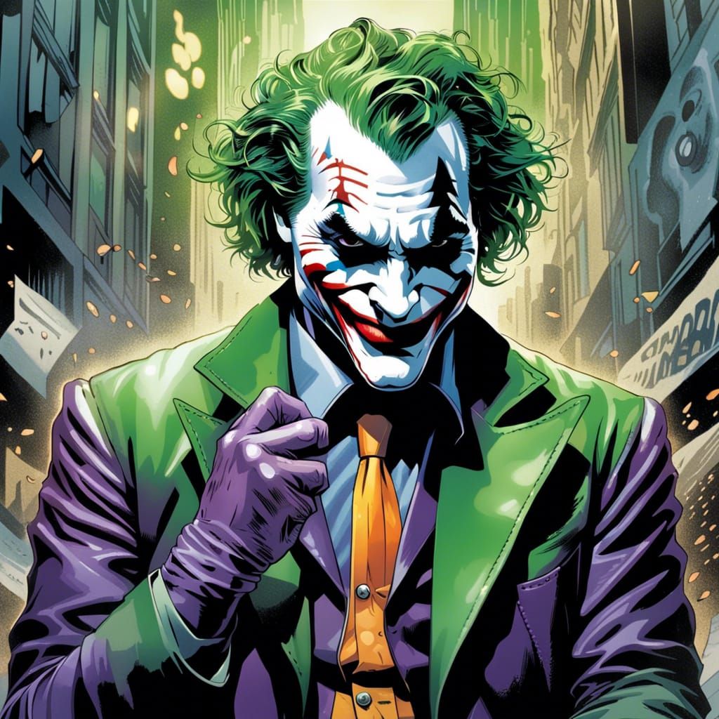The Joker in Comic Book Art Style