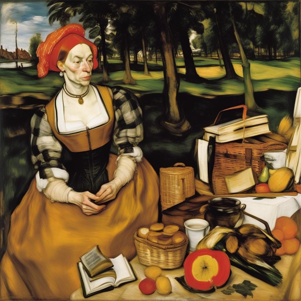 Picnic Reader Inspired by Old Masters