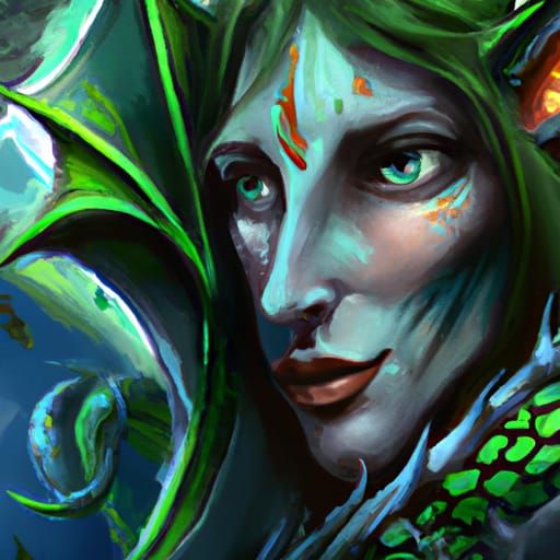 Avocado Dragon Portrait in Hyperdetailed Style