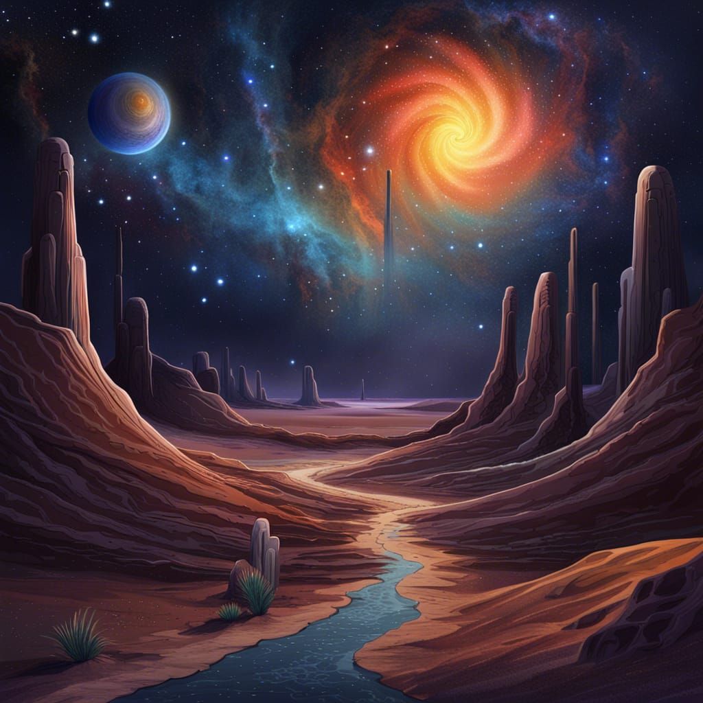 Cosmic Desert Nightscape