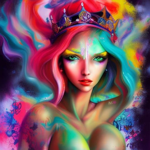 Elf Queen in Graffiti Art Style