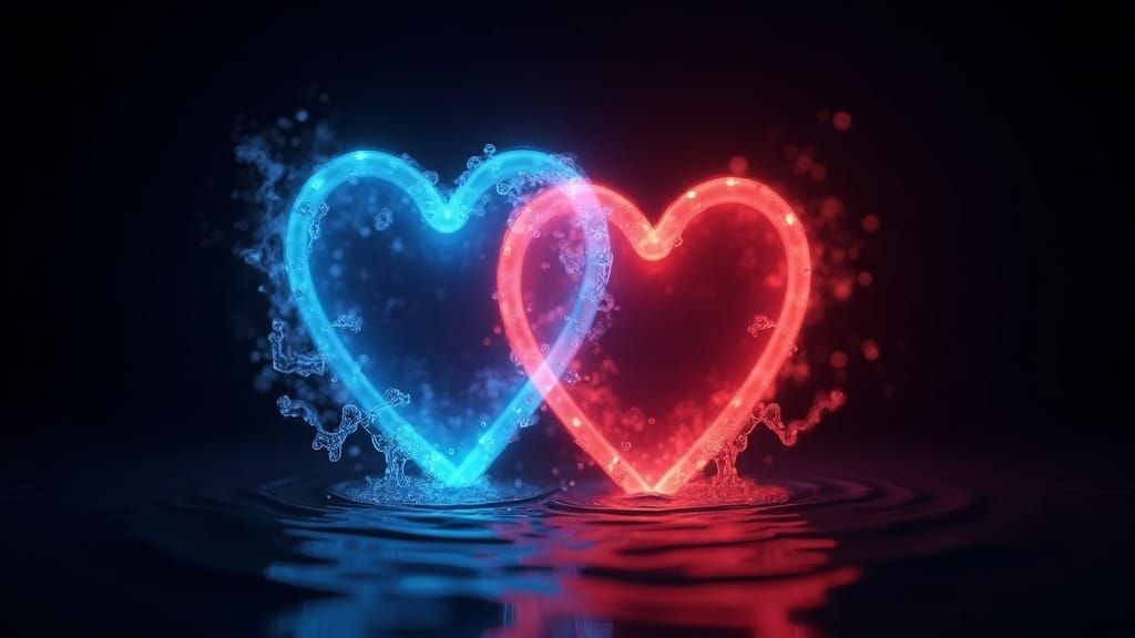 Dynamic Neon Heart in 3D