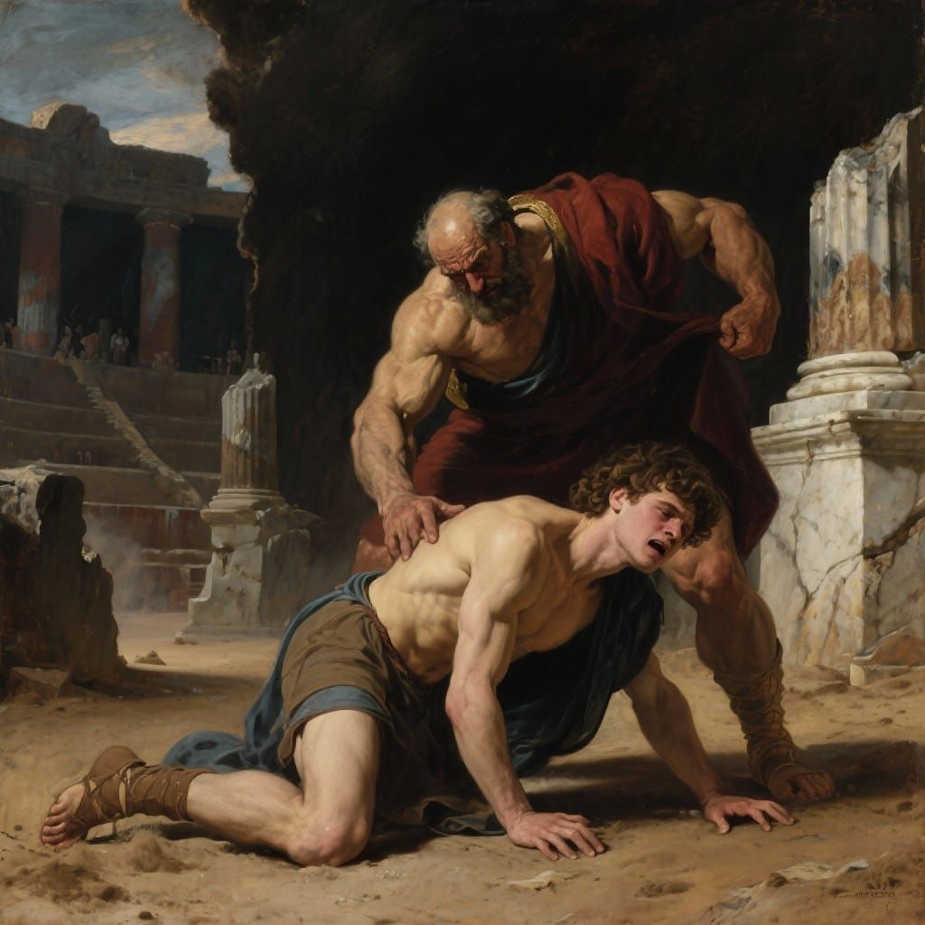 Ancient Greek Hero Theseus Succumbs in Dramatic Arena
