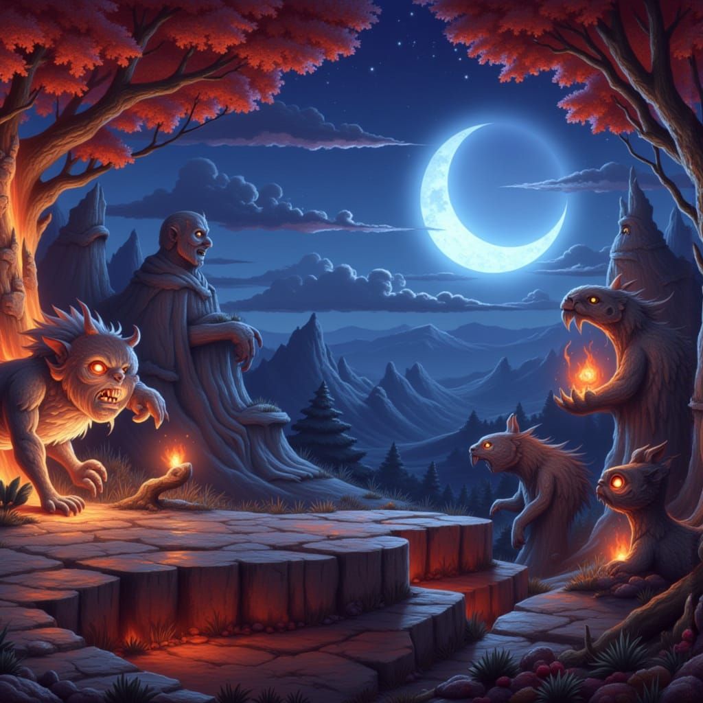 Misty Sunset Landscape