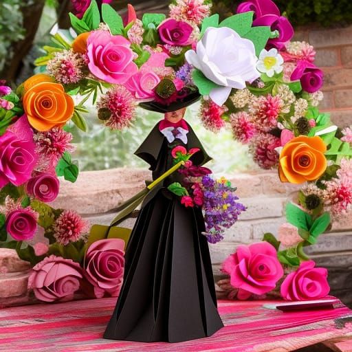 Steampunk gardener paper craft